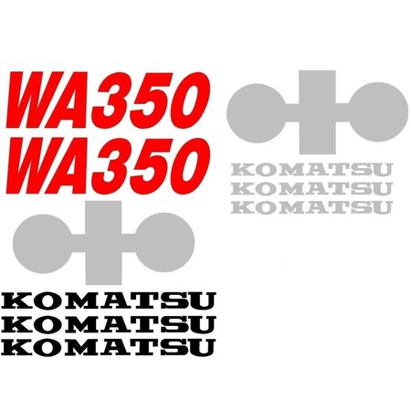 Aftermarket Komatsu Wheel Loader WA350 Decal Set without White Stripe KOMWA350DECALSET